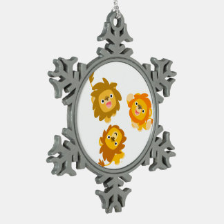 Ornement Flocon De Neige "Nous sommes ici!!" Lions de dessin animé mignons 