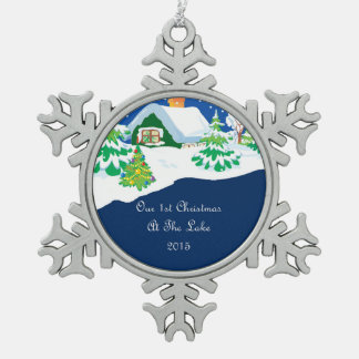 Ornement Flocon De Neige Nouvelle maison 2015 notre ęr Noël au lac