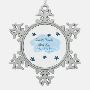 Ornement Flocon De Neige Nuages bleus scintillant Twinkle Little Star bébé