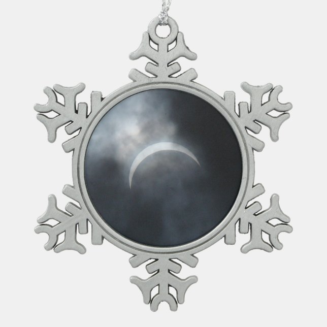 Ornement Flocon De Neige Nuages éffrayants de tempête Eclipse 2017 (Devant)