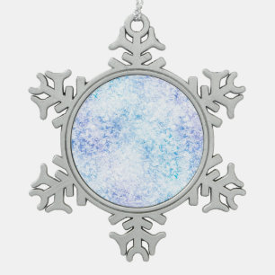 Ornement Flocon De Neige Nuances de bleu gelé ornement d'étain