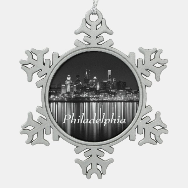 Ornement Flocon De Neige Nuit b/w de Philly (Devant)