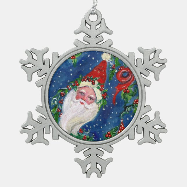 ORNEMENT FLOCON DE NEIGE NUIT DE NOËL /SANTA CLAUS (Devant)