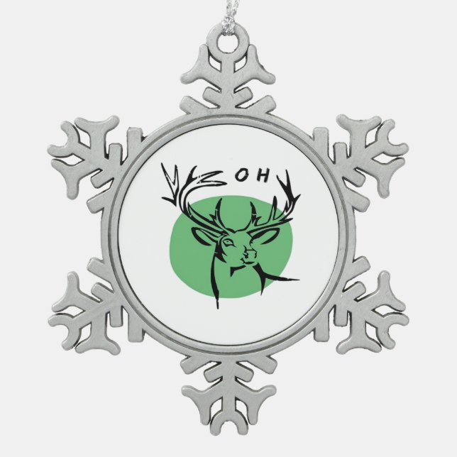 Ornement Flocon De Neige O Dear O Dear Green Minimal Modern Design  (Devant)