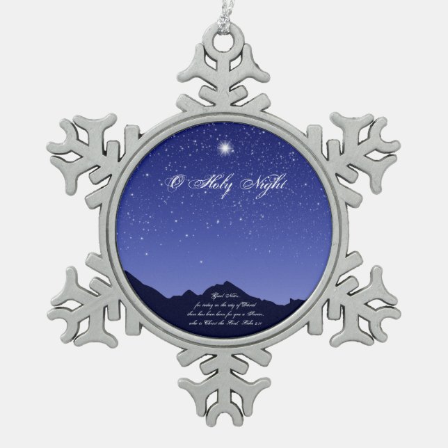 Ornement Flocon De Neige Ô Noël de la Saint-Nuit (Devant)