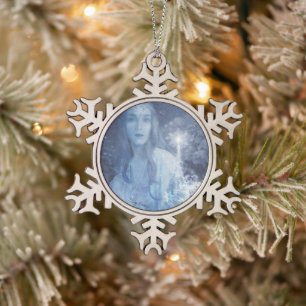 Ornement Flocon De Neige Oeuvre d'Imaginaire de Noël de la Reine des neiges