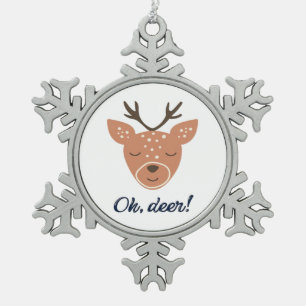 Ornement Flocon De Neige Oh cerf cerf amour Sauver le cerf Création origina