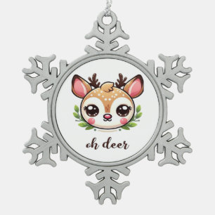 Ornement Flocon De Neige Oh Cerf Cerf Mignon Design Minimaliste