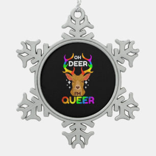 Ornement Flocon De Neige Oh cerf drôle LGBTQ Fierté de la sensibilisation