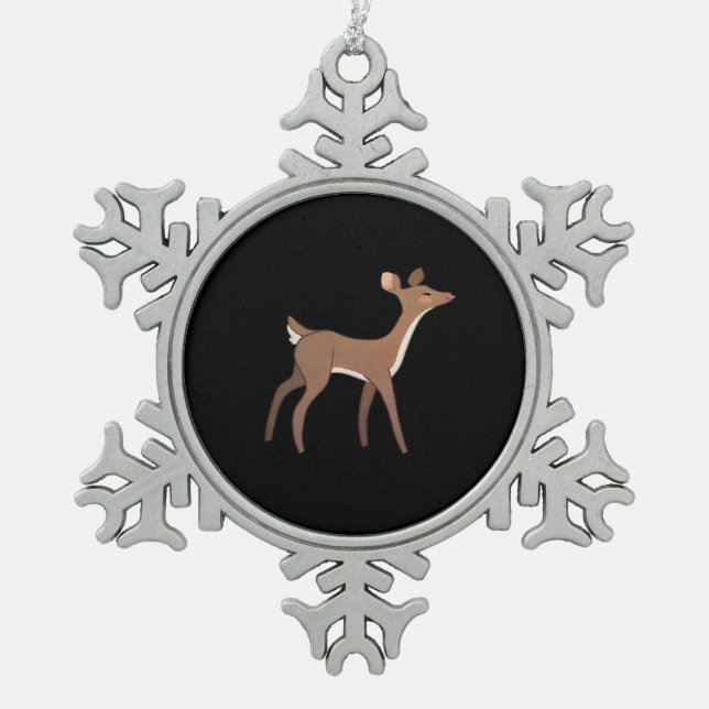 Ornement Flocon De Neige Oh Cerf Moi Création Fantaisiste  (Devant)