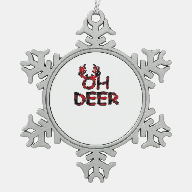 Ornement Flocon De Neige Oh Deer Disposition Propre  (Devant)