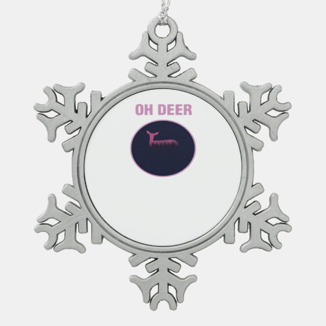 Ornement Flocon De Neige Oh Deer Modern Aesthetic  (Devant)