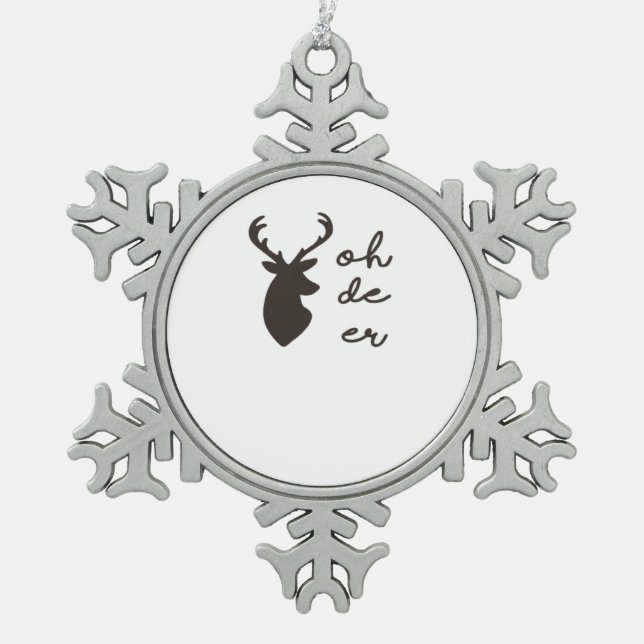 Ornement Flocon De Neige Oh Deer Modern Graphic Style  (Devant)