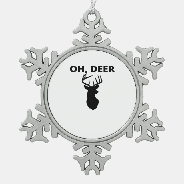 Ornement Flocon De Neige Oh Deer Oh Dear Whimsical Art Style  (Devant)
