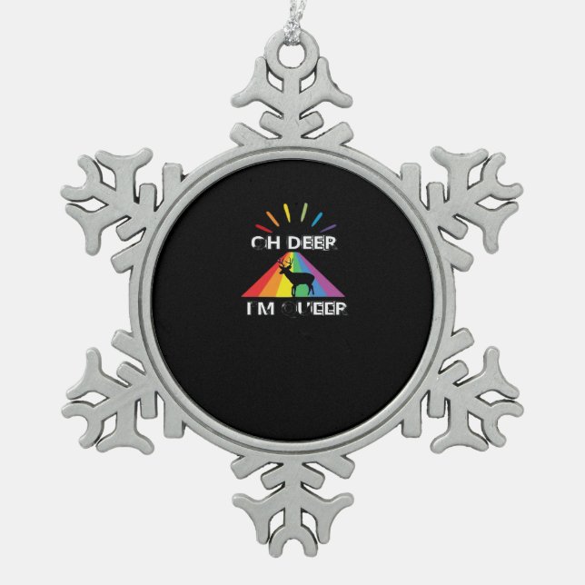 Ornement Flocon De Neige Oh Deer Queer Trendy Aesthetic Design  (Devant)