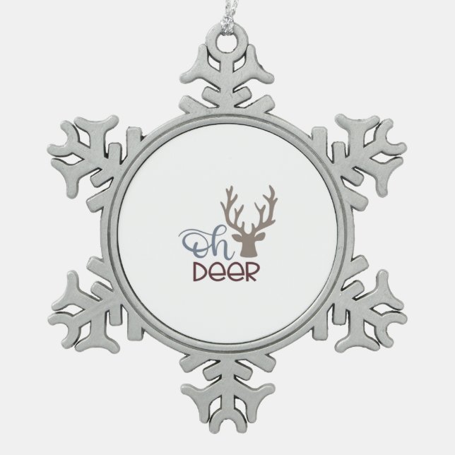 Ornement Flocon De Neige Oh Deer Retro Classic Design (Devant)