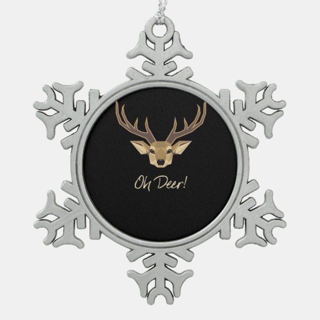 Ornement Flocon De Neige Oh Deer Whimsical Artistic Expression  (Devant)