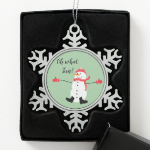 Ornement Flocon De Neige Oh quel amusant Noël Snowman Snowman Green