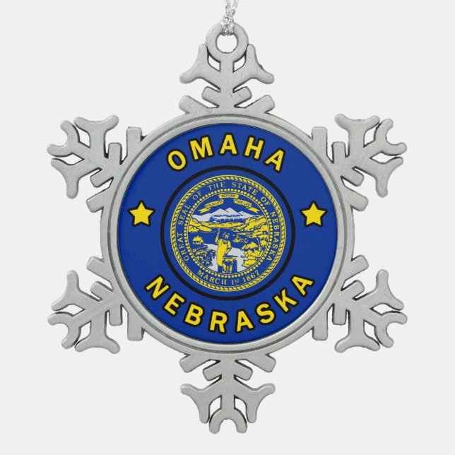 Ornement Flocon De Neige Omaha Nebraska (Devant)