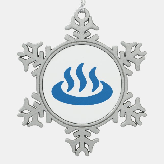 Ornement Flocon De Neige Onsen ♨ Hot Spring 温 泉 Japonais (Devant)