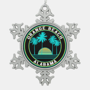 Ornement Flocon De Neige Orange Beach Alabama