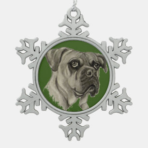 Ornement Flocon De Neige Ornement d'antan de Bulldogge de l'anglais par