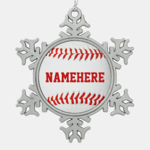 Ornement Flocon De Neige Ornement de baseball personnalisé