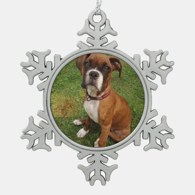 Ornement Flocon De Neige ornement de chien BOXER (Devant)