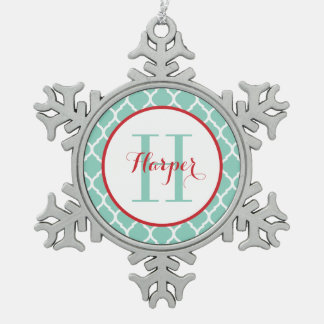 Ornement Flocon De Neige Ornement de conservation de monogrammes personnali