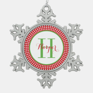 Ornement Flocon De Neige Ornement de conservation de monogrammes personnali