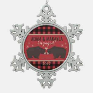 Ornement Flocon De Neige Ornement de Fiançailles personnalisé