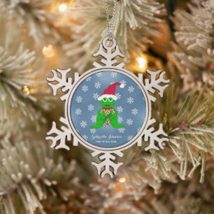 Ornement Flocon De Neige Ornement de grenouille de Noël personnalisé