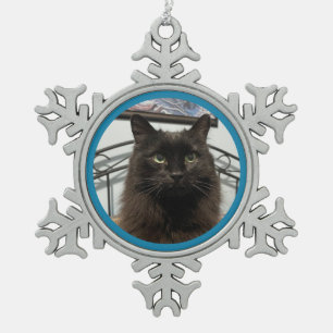 Ornement Flocon De Neige Ornement de Noël Chat Noir