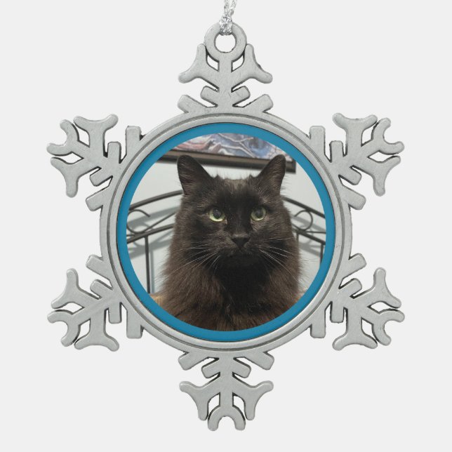 Ornement Flocon De Neige Ornement de Noël Chat Noir (Devant)