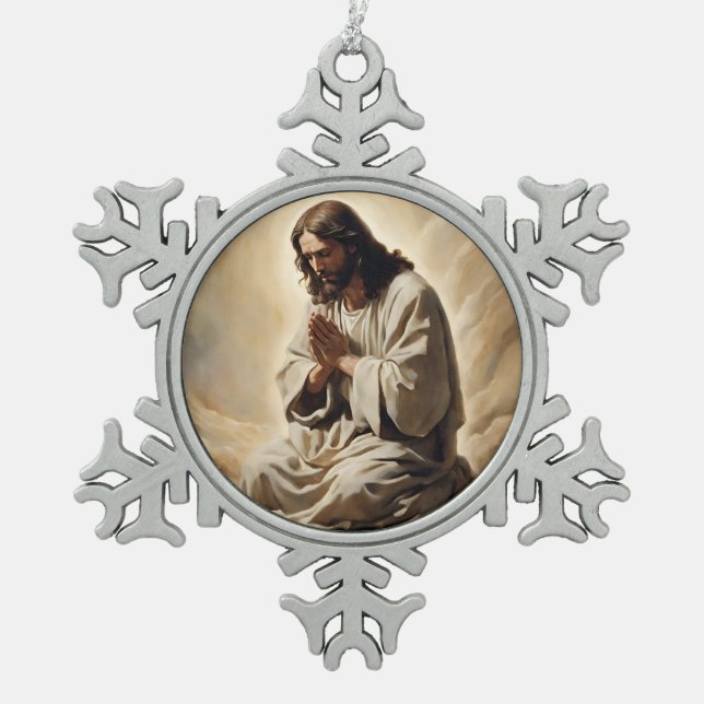 Ornement Flocon De Neige Ornement de Noël de Jésus (Devant)