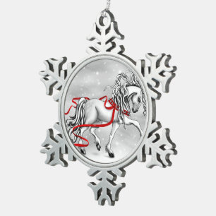Ornement Flocon De Neige Ornement de Noël de l'étalon blanc