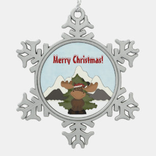 Ornement Flocon De Neige Ornement de Noël de père Noël Moose Mountain Snofl