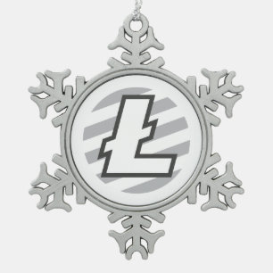 Ornement Flocon De Neige Ornement de Noël de symbole de logo de Litecoin