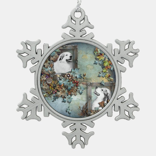 Ornement Flocon De Neige Ornement de Noël des Grands Pyrénées - Bleu (Devant)