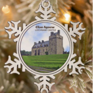 Ornement Flocon De Neige Ornement de Noël du château de Lochnaw du clan Agn