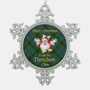 Ornement Flocon De Neige Ornement de Noël du Clan Davidson écossais