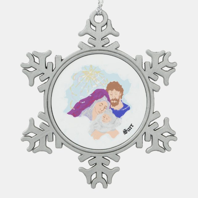 Ornement Flocon De Neige Ornement De Noël : Naissance Du Seigneur Jésus Chr (Devant)