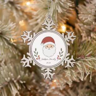 Ornement Flocon De Neige Ornement de Noël personnalisé Père Noël confortabl