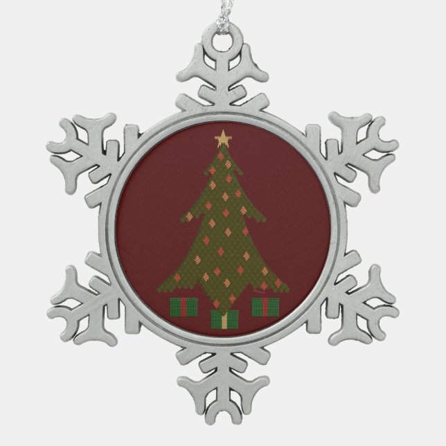 Ornement Flocon De Neige Ornement de Noël Premium Quilé (Devant)