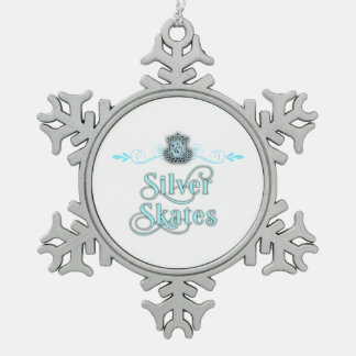 Ornement Flocon De Neige Ornement de patins d'argent