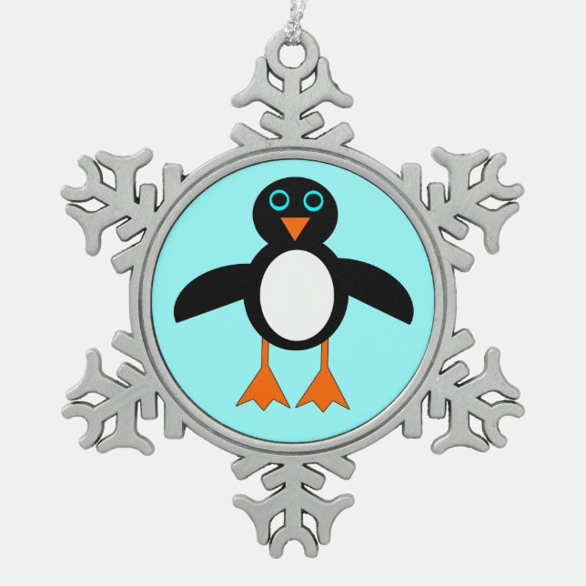 Ornement Flocon De Neige Ornement de pingouin mignon (Devant)
