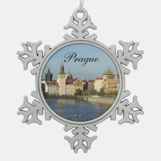 Ornement Flocon De Neige Ornement de Prague d'étain