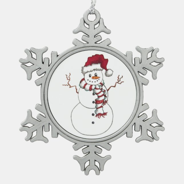 Ornement Flocon De Neige Ornement de Snowman (Devant)