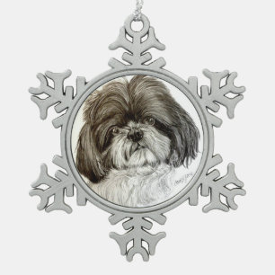 Ornement Flocon De Neige Ornement de tzu de Shih par Carol Zeock