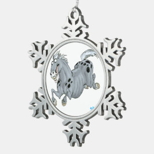 Ornement Flocon De Neige Ornement d'égout du Cheval de Cartoon fou